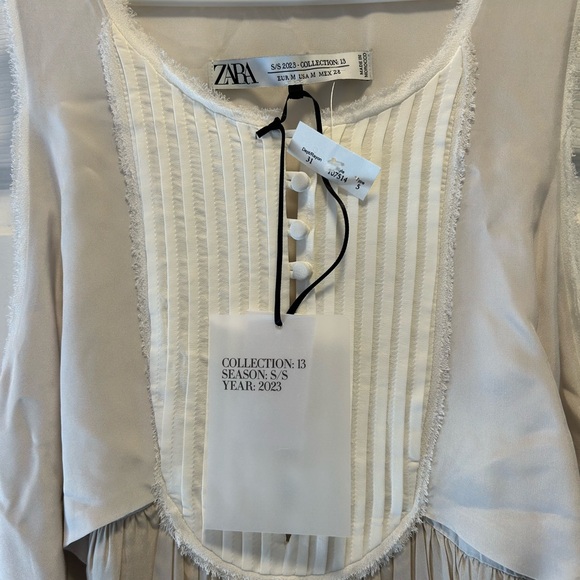 COPY - ZARA  Limited Edition Mulberry Silk/viscose pleated maxi dress size medi… - Picture 8 of 12